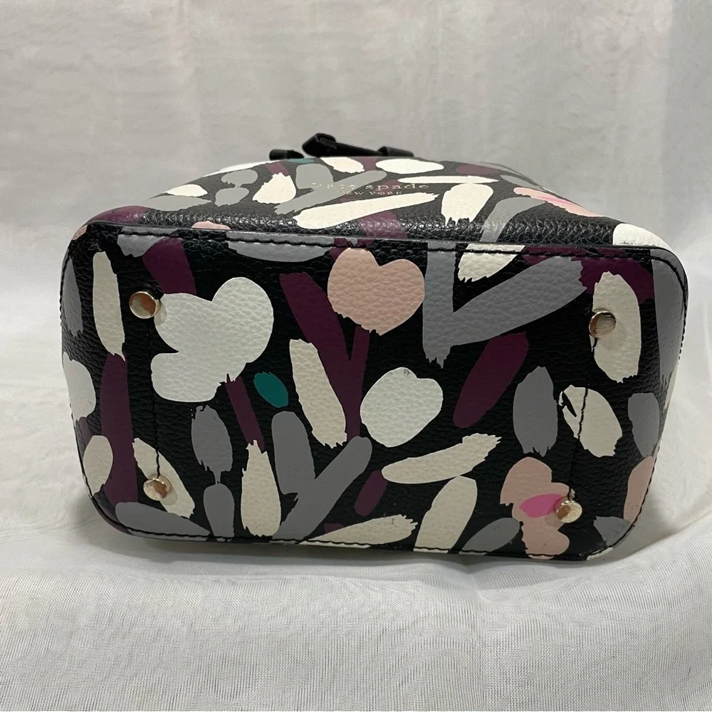 Kate Spade Eva Fete Floral Pebble Leather Bucket Crossbody, NWOT